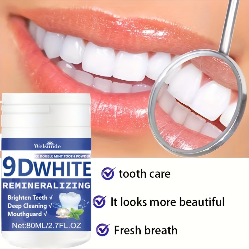 Teeth Whitening Q&M - 9D White Remineralisierendes Hydroxyapatit-Zahnpulver, Zahnaufhellungspulver, Tiefenreinigung,