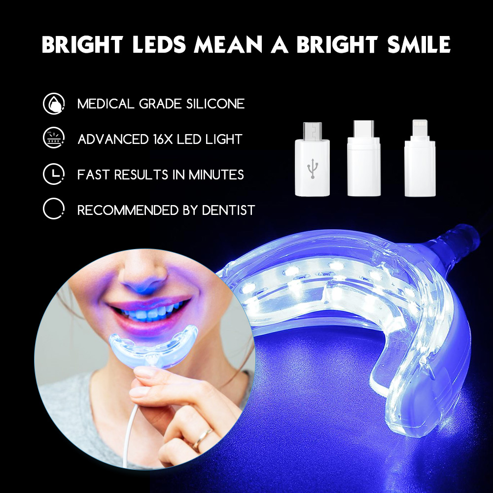 Teeth Whitening Blue Light - Luxsmile Smart LED Zahnaufhellung, tragbar, USB-Aufladung,