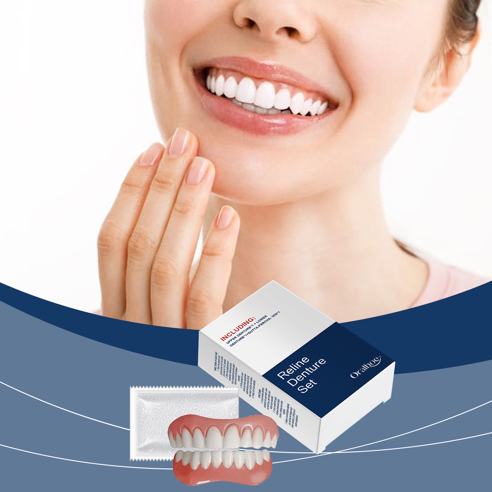 Teeth Whitening For Braces - Falsche Zahnprothesen, temporärer Zahn, orale Simulation,
