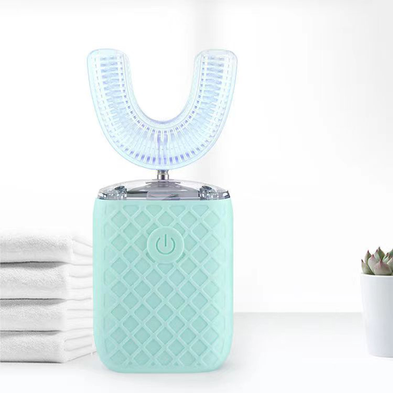 Teeth Whitening Blue Light - 360 ° Automatische elektrische Zahnbürste, U-förmig,