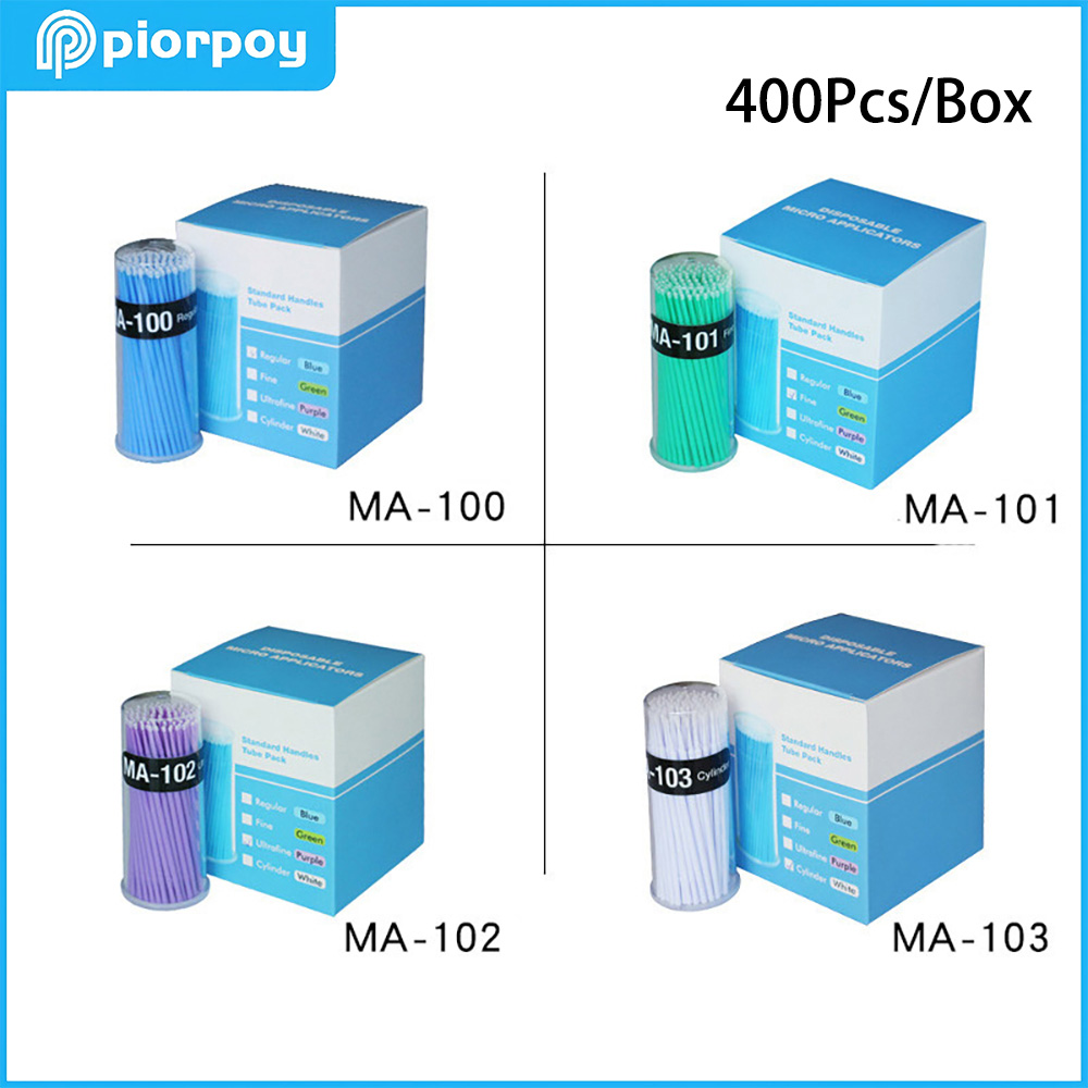 Whitening Teeth Dentist - PIORPOY 400 Stück/Box Dental-Mikrobürsten, Einweg-Mikroapplikatoren mit
