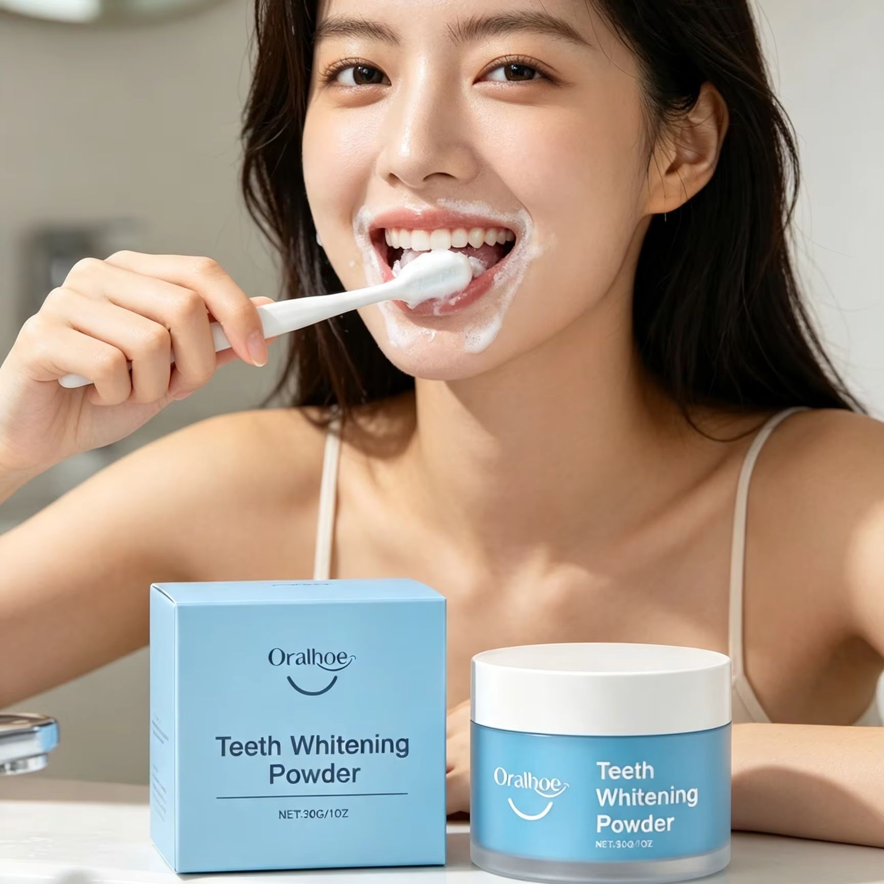 Teeth Whitening Diy - Oralhoe Zahnpulver zum Zähneputzen, Fleckenentferner, Tiefenreinigung,