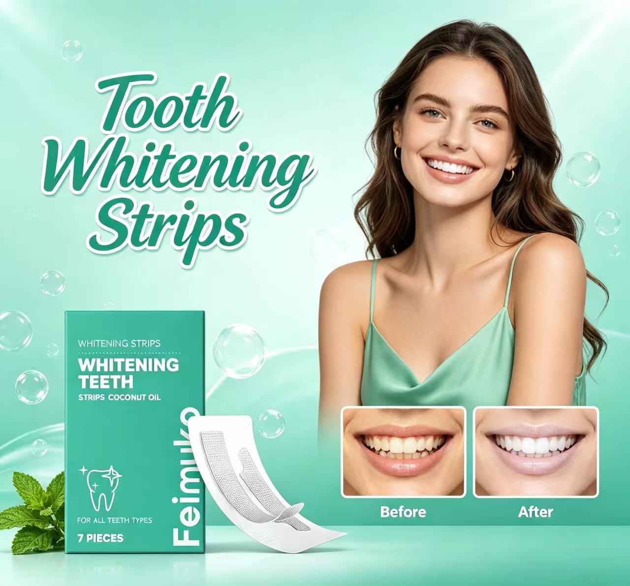 Teeth Whitening With Coconut Oil - Kokosöl-Zahnaufhellungsstreifen, sanft zu den Zähnen, helfen,