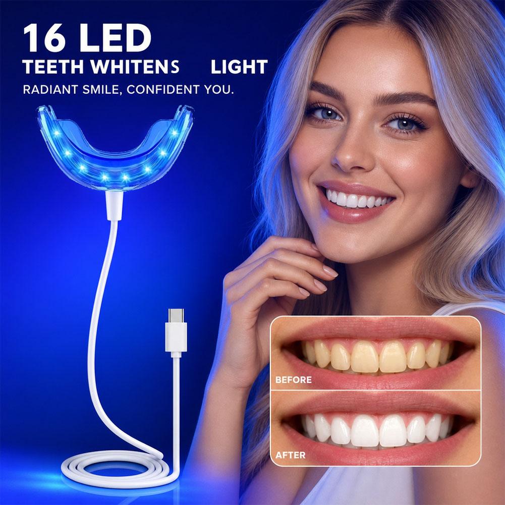 Teeth Whitening Blue Light - Zahnaufhellungs-Beschleuniger, intelligentes LED-Blaulicht, tragbares USB/iPhone/Android-Ladegerät, Zahnaufhellungslicht,