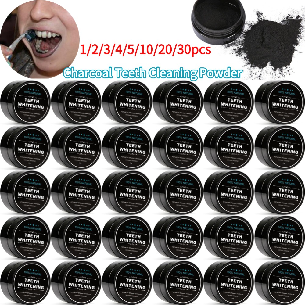 Teeth Whitening Activated Organic Charcoal - Zahnaufhellungspulver, natürliches organisches Aktivkohle-Bambus-Zahnpasta, Plaque, Zahnstein,