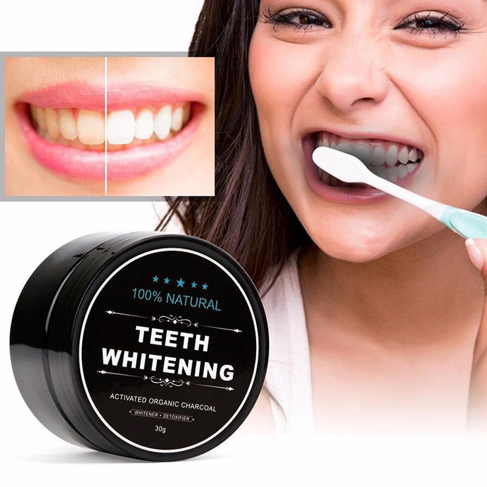 Teeth Whitening Activated Organic Charcoal - Organisches Aktivkohle-Zahnweißpulver aus Kokosnuss- und Bambuskohle