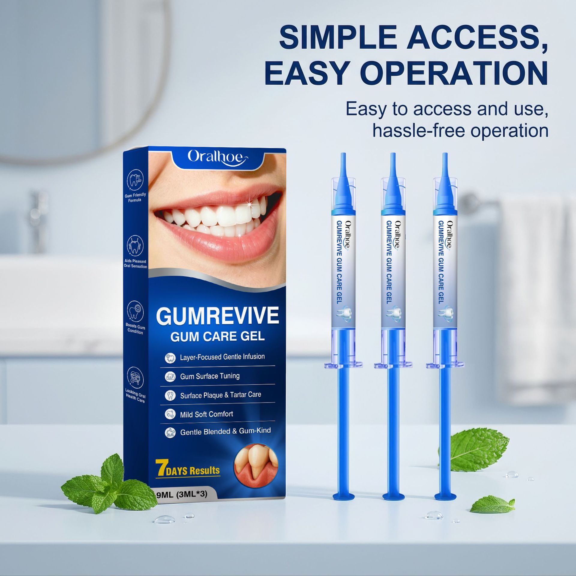 Teeth Whitening Gel Syringes - Zahnpflegegel 3 Stück 9ml Mundreinigungsgel mit