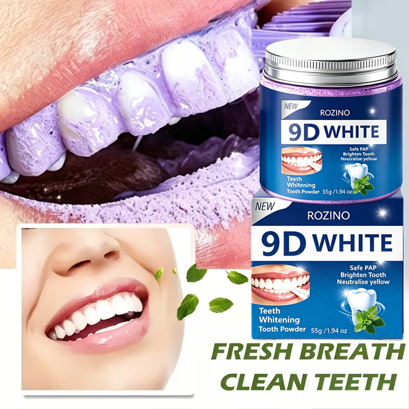 Teeth Whitening With Coconut Oil - Rozino 9D Calcium-Hydroxylapatit-Zahnpulver, Zahnreinigungspulver, enthält Aktivkohlepulver,