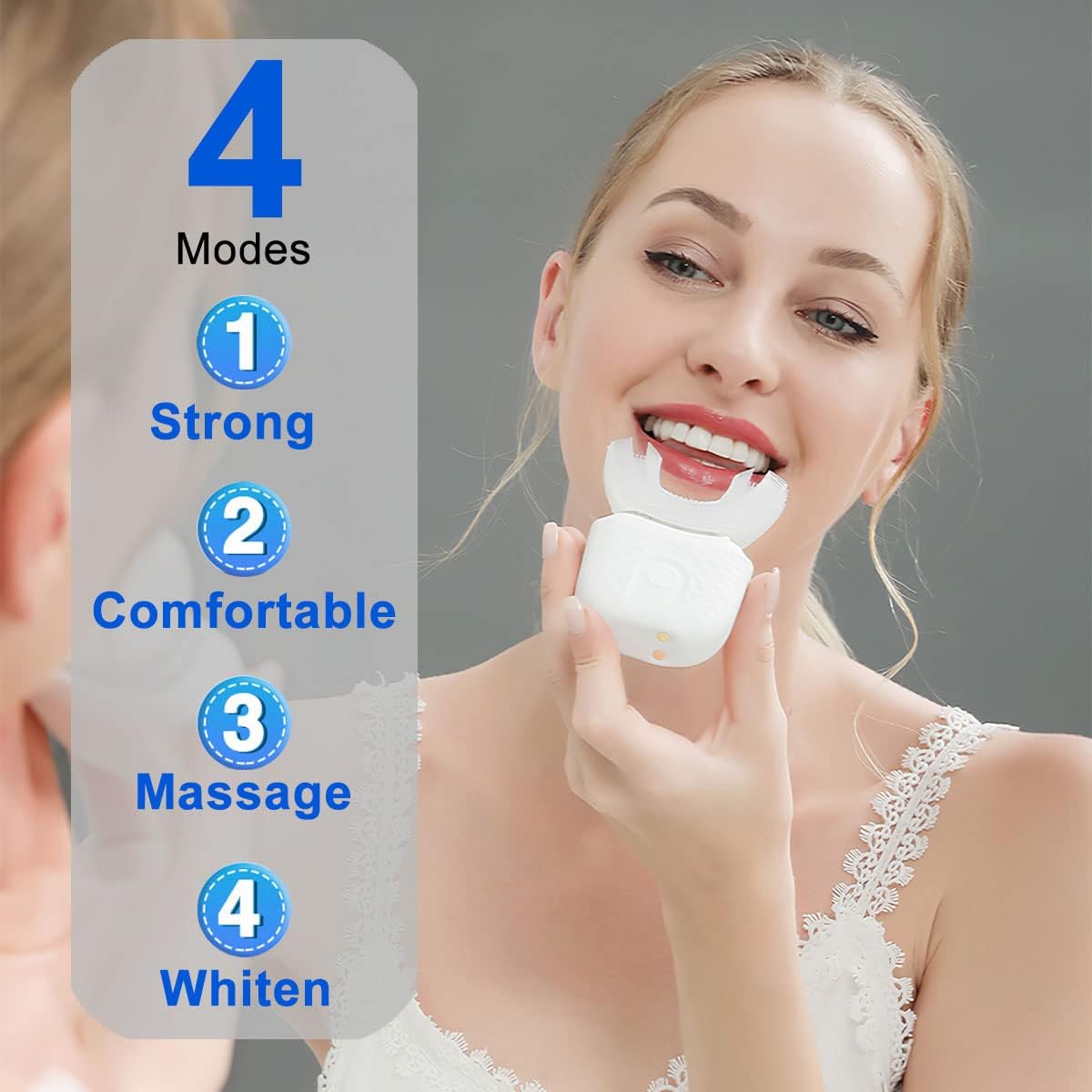 Zahnpflege u Form elektrische  – Teeth Whitening Blue Light Bewertung und Preis