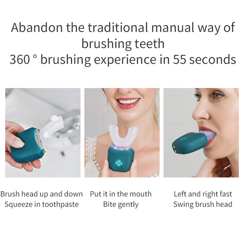 Tragbare U-förmige elektrische – Teeth Whitening Blue Light Bewertung und Preis