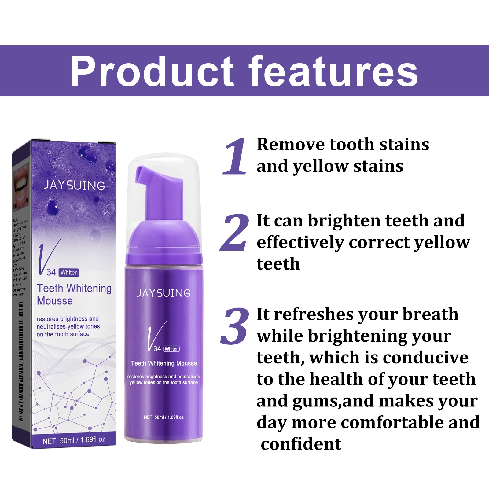 V34 Mousse Zahnreinigungs-Zahn – Teeth Whitening Effective Bewertung und Preis